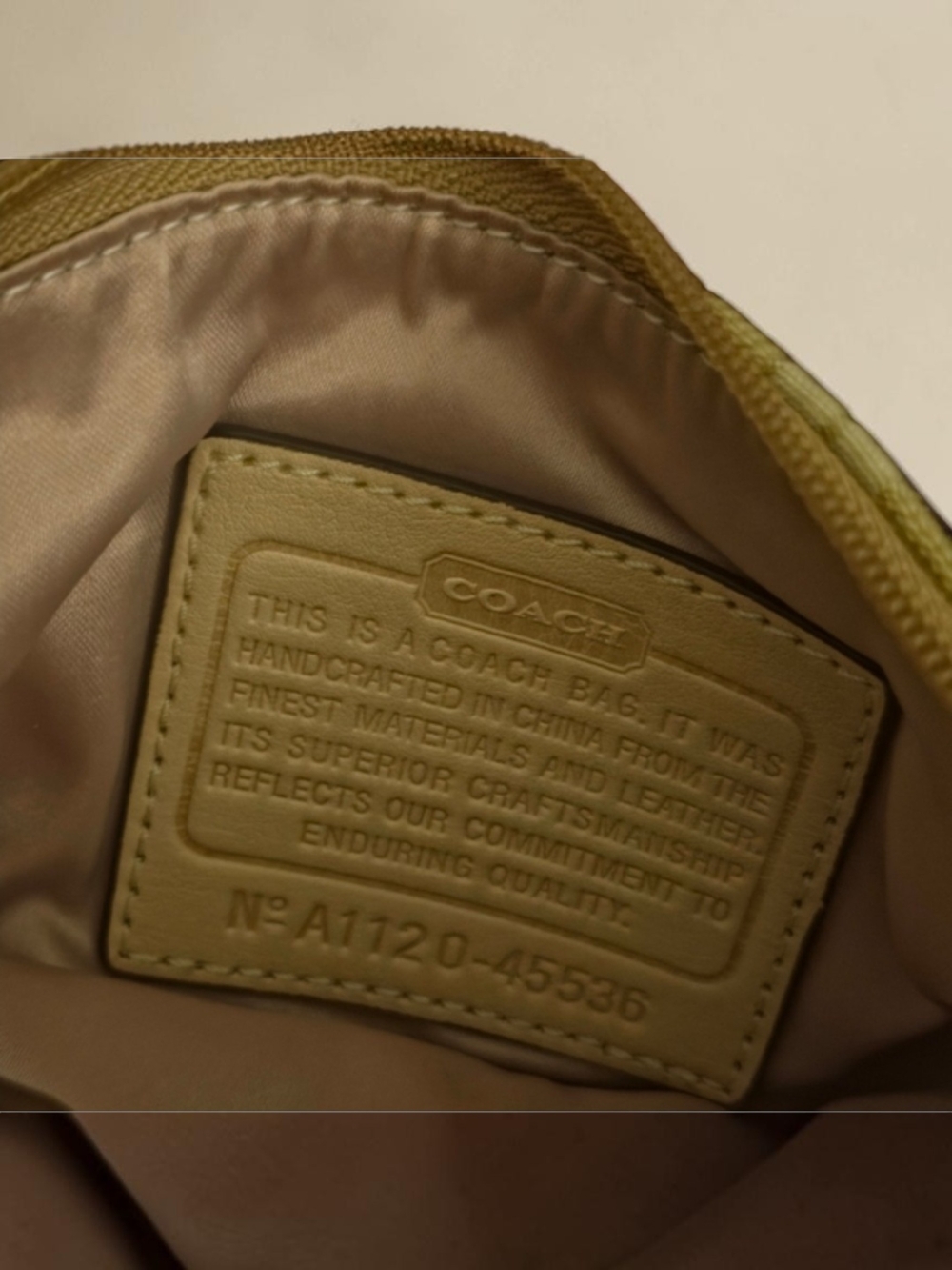 Coach Beige and Gold Signature Crossbody with Floral Charm - Picture 3 of 4